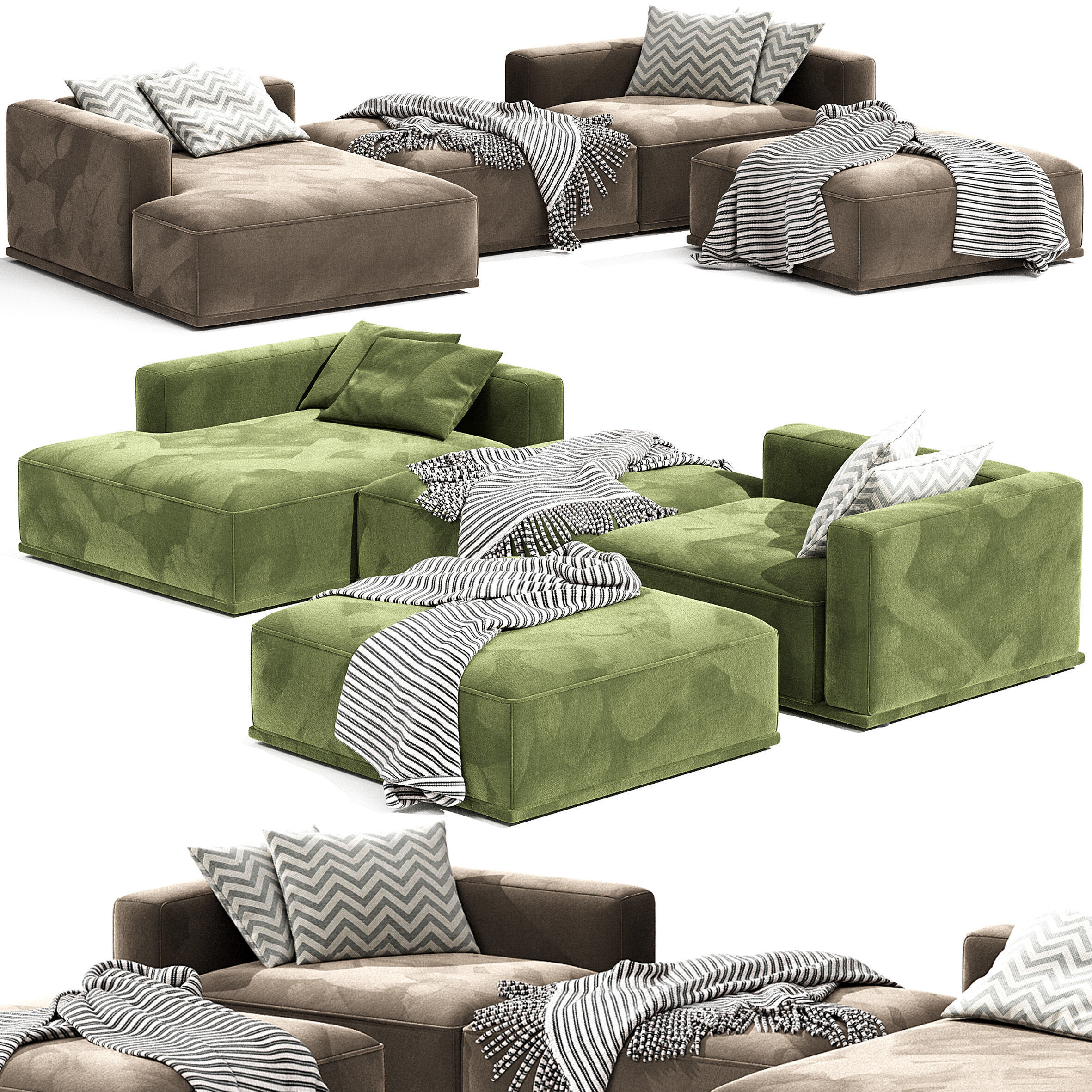 Modular HESSER corner Sofa  3D model_5