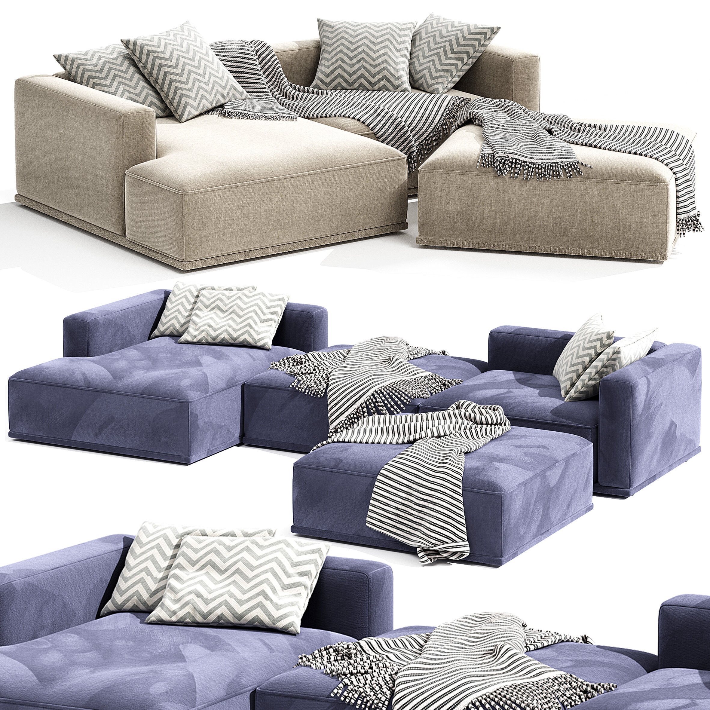 Modular HESSER corner Sofa  3D model_4