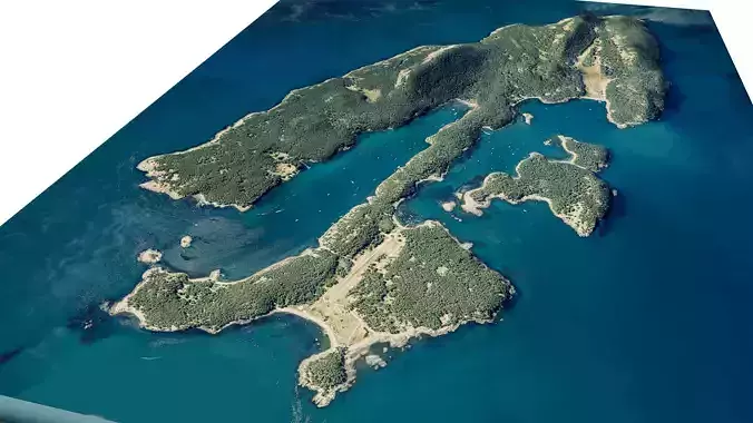 Stuart Island full 3d model terrain  Low-poly 3D model