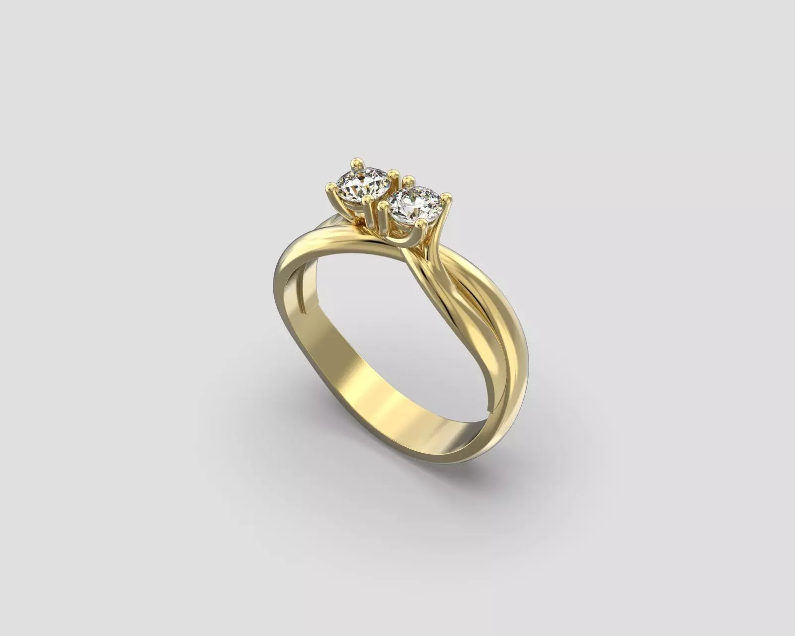 Ring 212 two stone 3D print model
