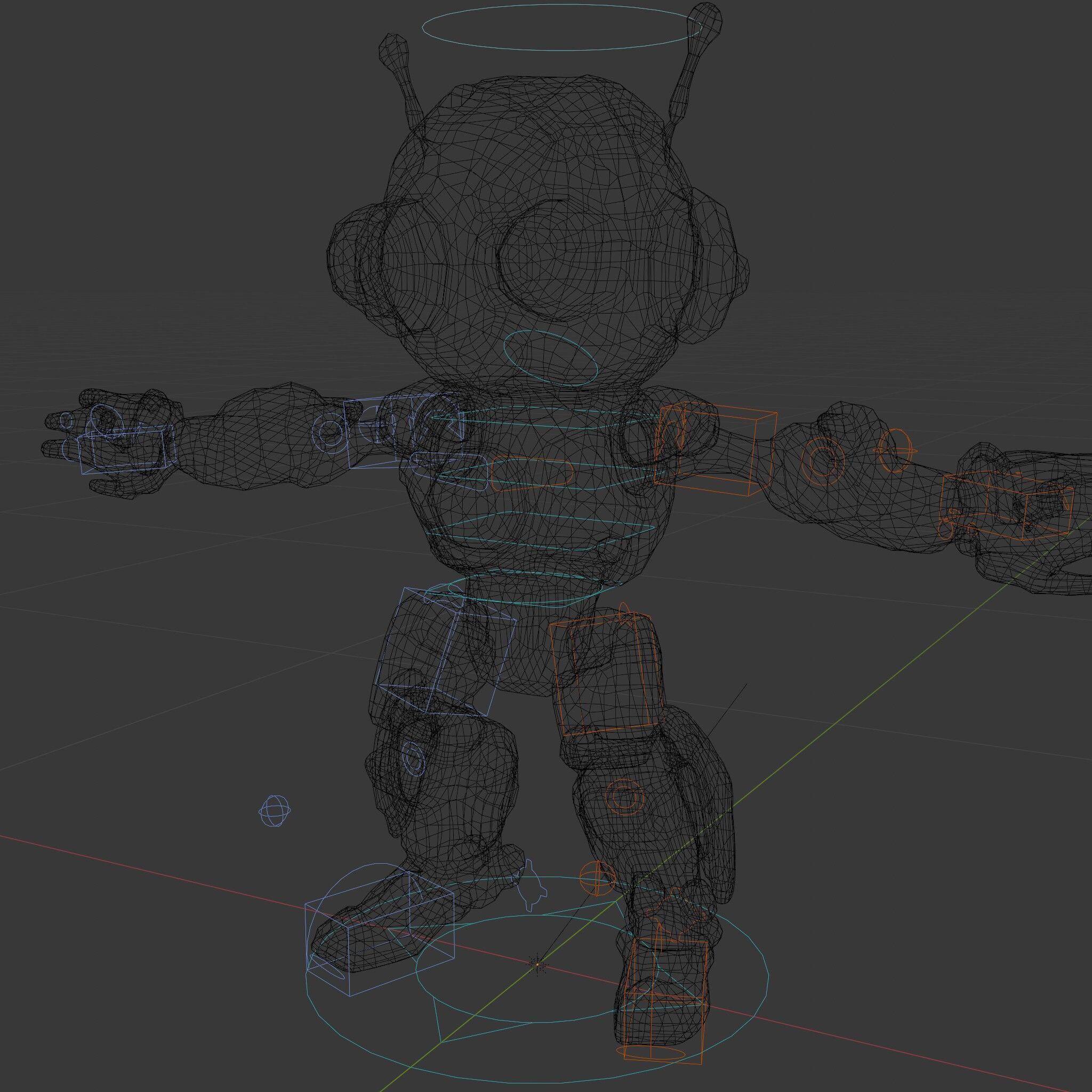 Futuristic Robotic Companion with LED Eyes and Antennas Low-poly 3D model_9