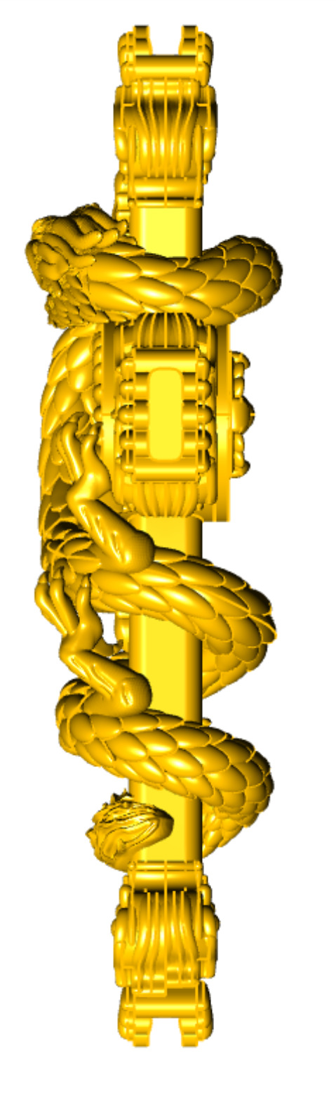 cross dragon pendant 3D print model_8