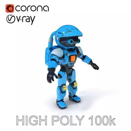 Blue Robotic Explorer Versatile and Detailed D Model