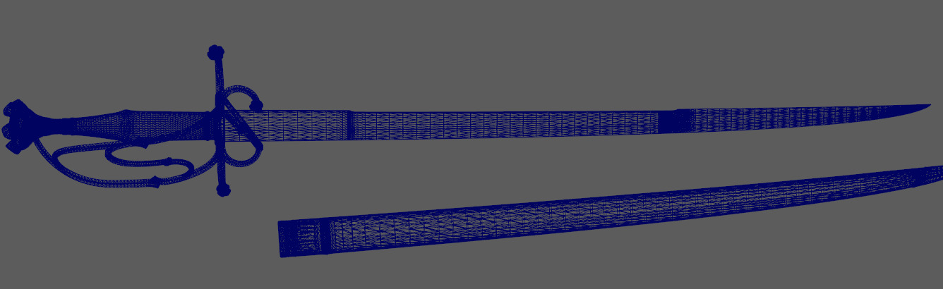 Swiss Saber 16th Century Low-poly 3D model_4