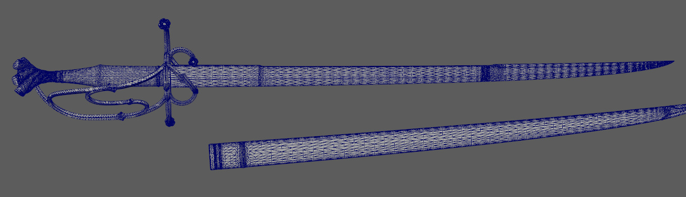 Swiss Saber 16th Century Low-poly 3D model_3