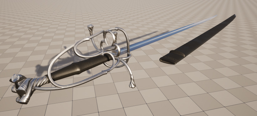Swiss Saber 16th Century Low-poly 3D model_1
