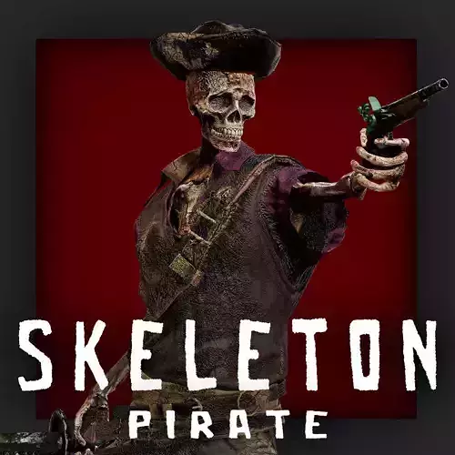 PIRATE SKELETON 11 B Low-poly 3D model
