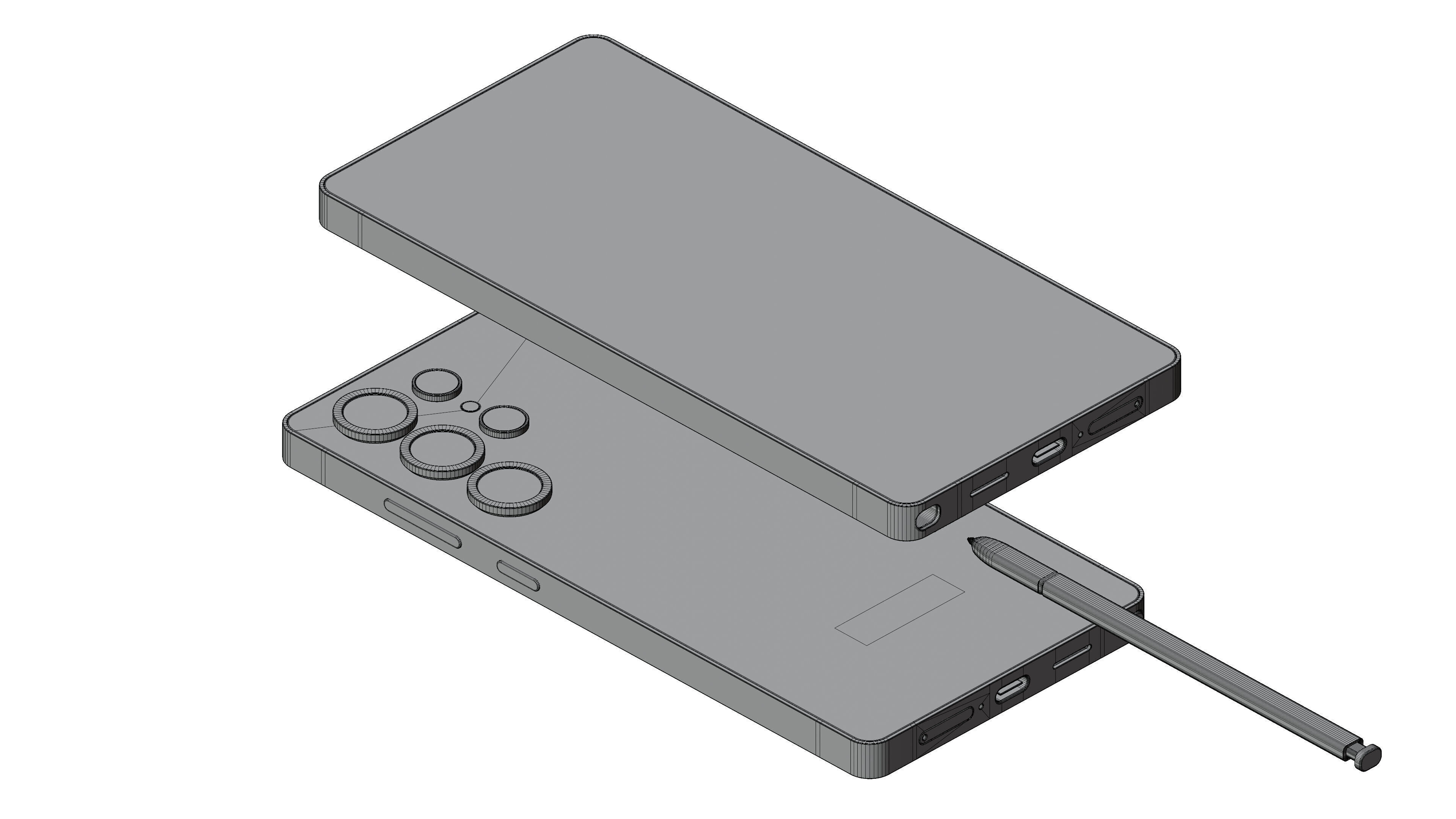 Samsung Galaxy S25 Ultra Titanium Silver Blue 3D model_7