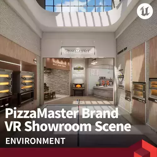 PizzaMaster Brand VR Showroom Scene 3D model