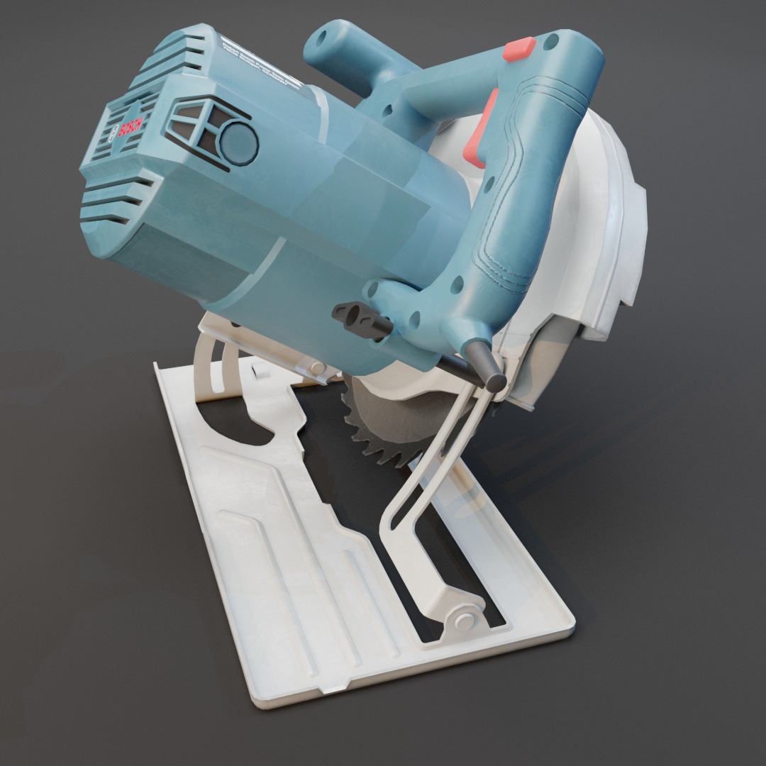 Realistic Power Tool Bosch Circular Saw with PBR Texture Low-poly 3D model_20