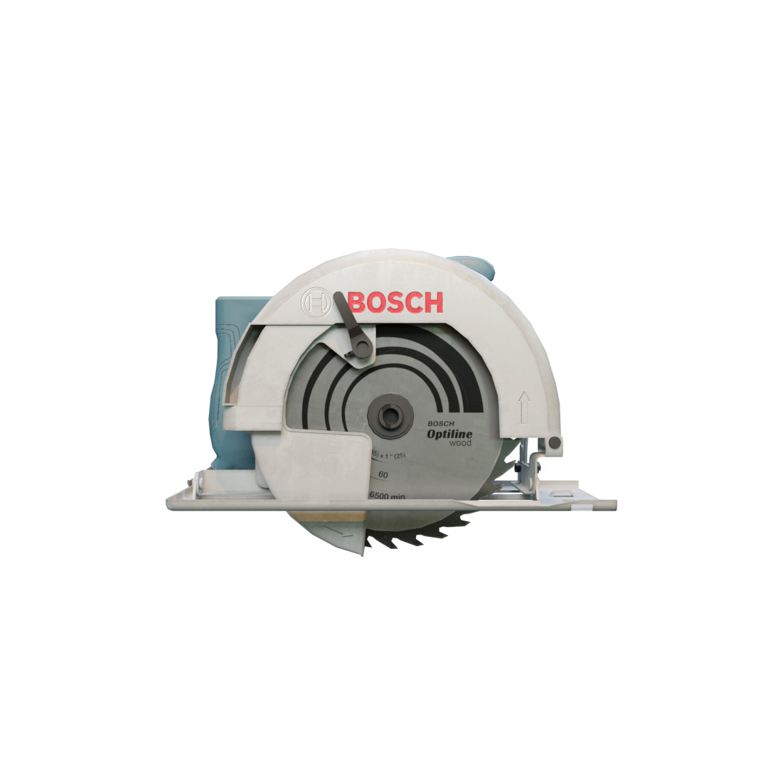 Realistic Power Tool Bosch Circular Saw with PBR Texture Low-poly 3D model_28