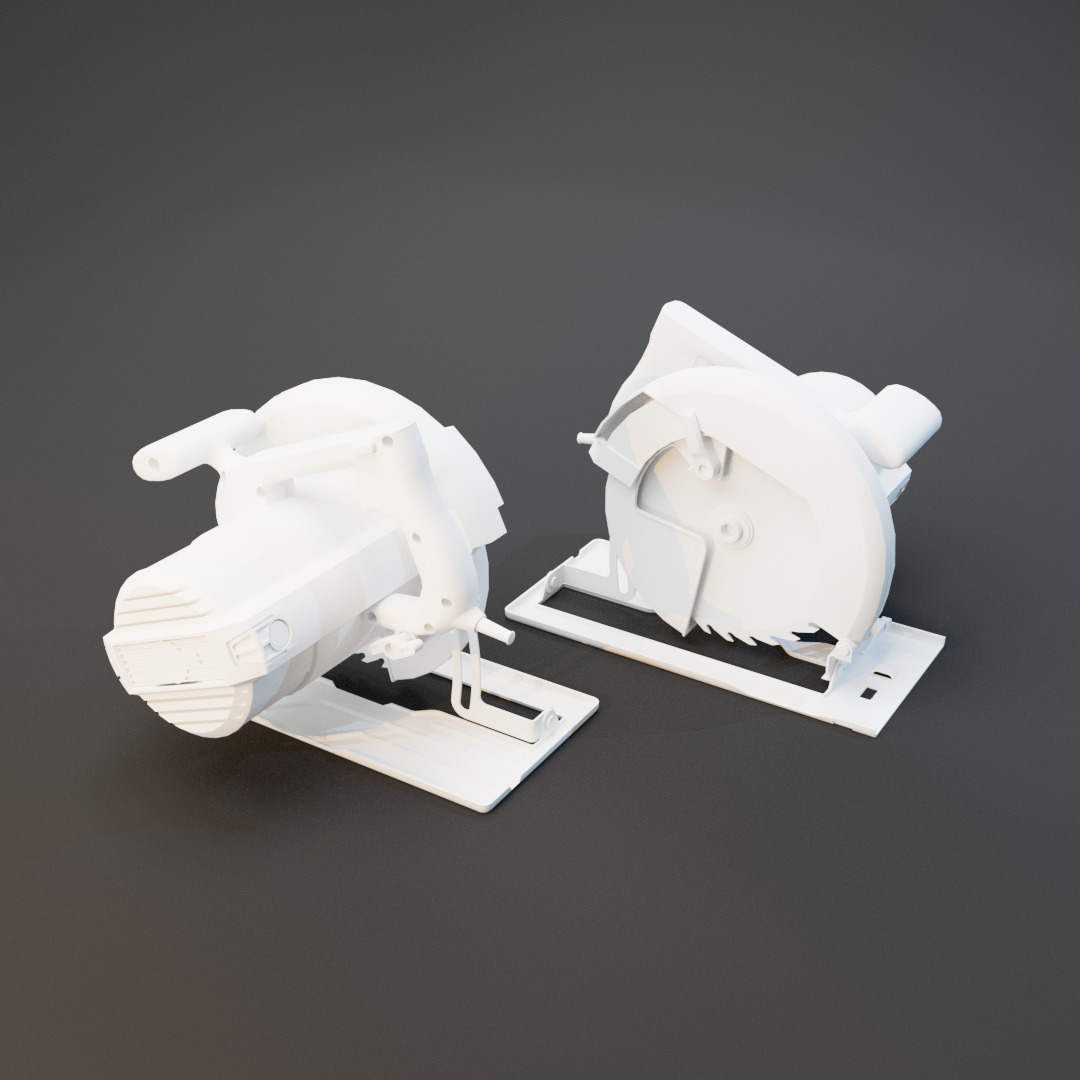 Realistic Power Tool Bosch Circular Saw with PBR Texture Low-poly 3D model_15