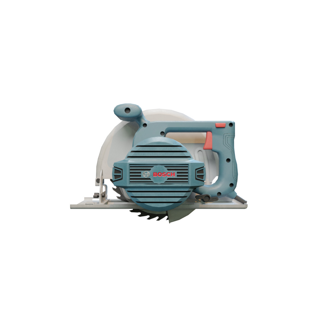 Realistic Power Tool Bosch Circular Saw with PBR Texture Low-poly 3D model_30