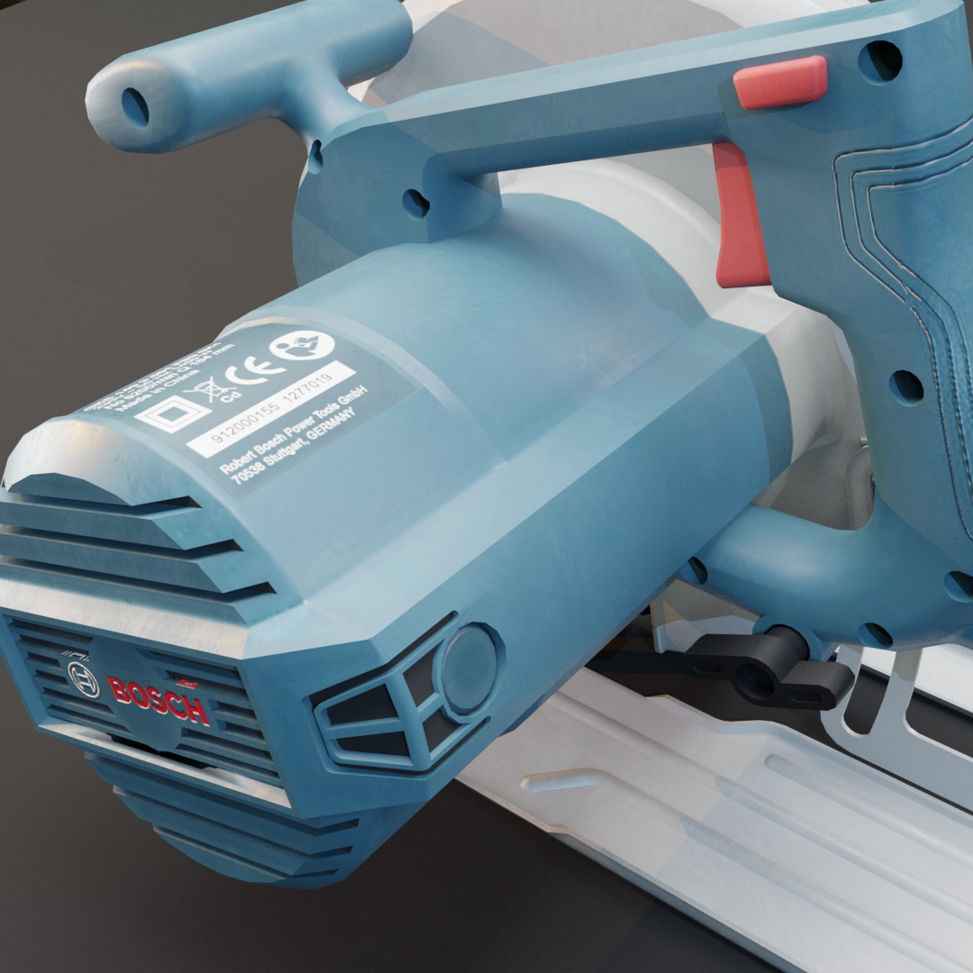 Realistic Power Tool Bosch Circular Saw with PBR Texture Low-poly 3D model_18
