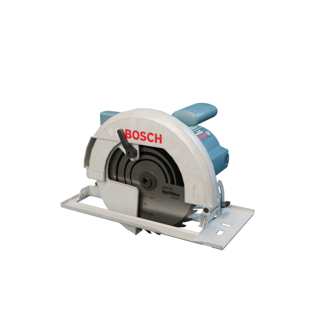 Realistic Power Tool Bosch Circular Saw with PBR Texture Low-poly 3D model_24