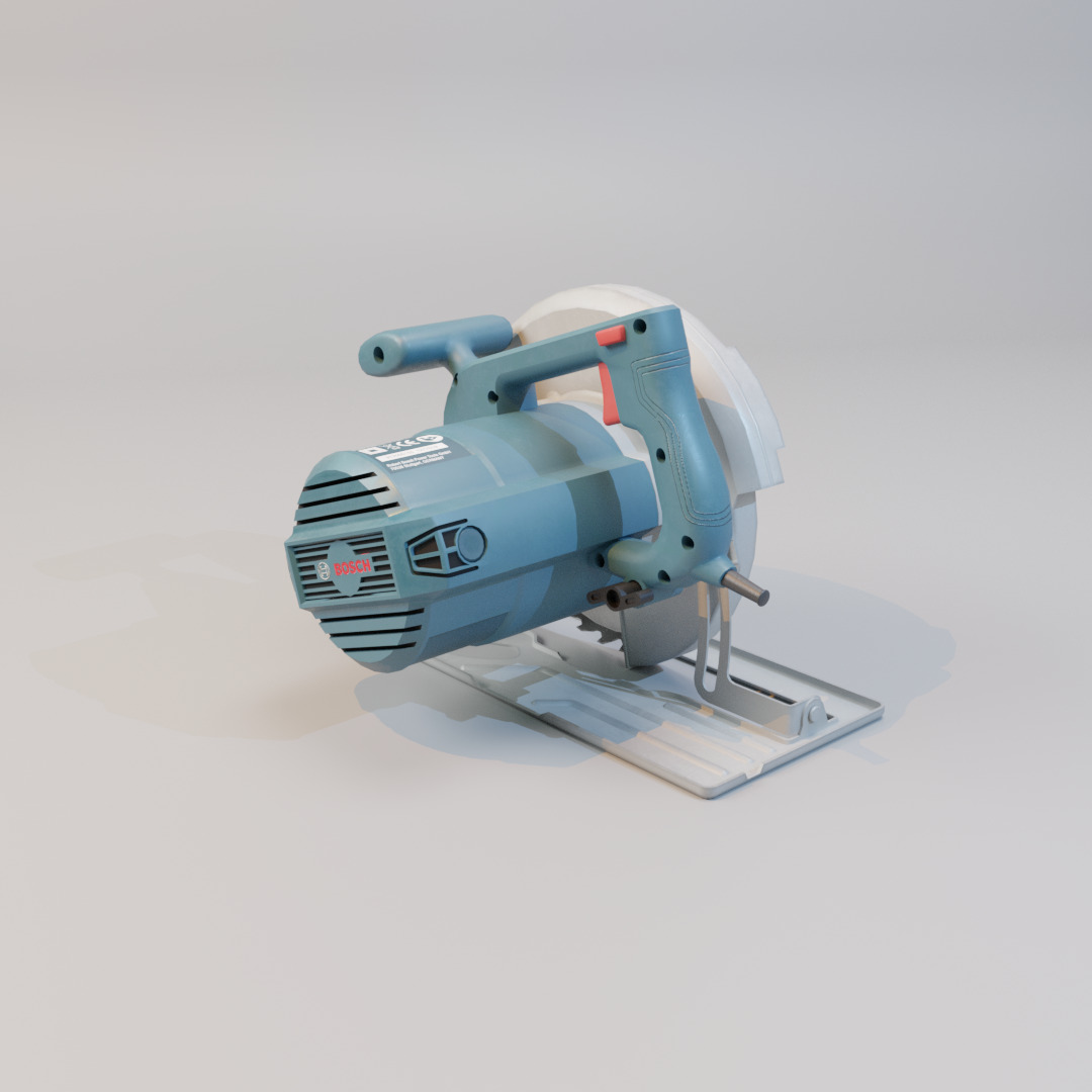 Realistic Power Tool Bosch Circular Saw with PBR Texture Low-poly 3D model_2