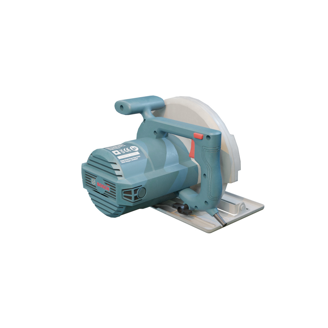 Realistic Power Tool Bosch Circular Saw with PBR Texture Low-poly 3D model_26