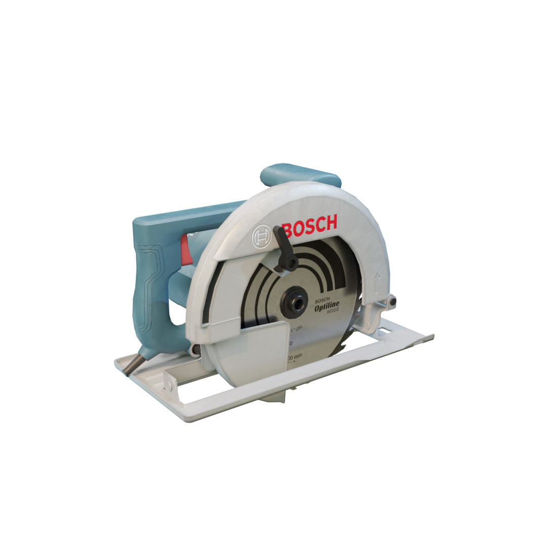 Realistic Power Tool Bosch Circular Saw with PBR Texture Low-poly 3D model_25