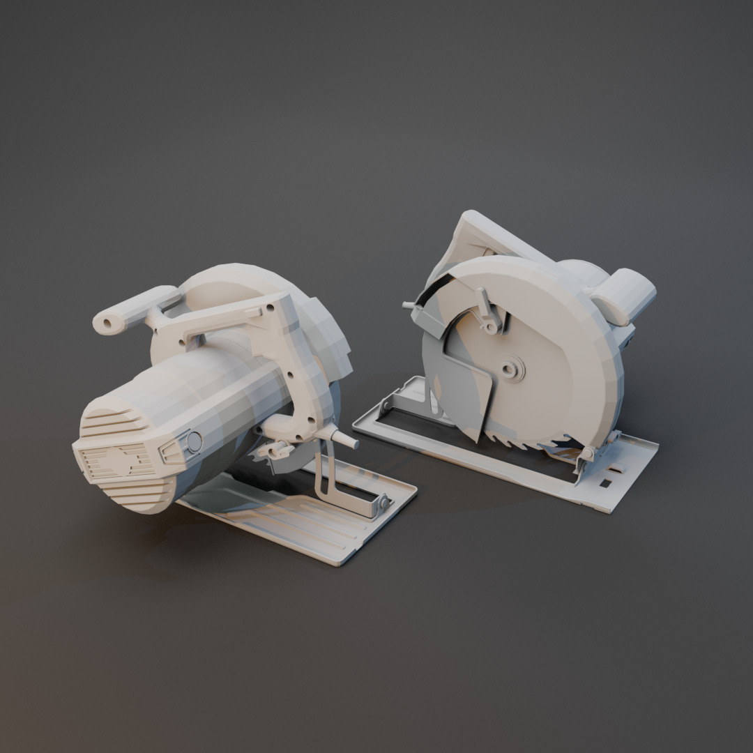 Realistic Power Tool Bosch Circular Saw with PBR Texture Low-poly 3D model_16