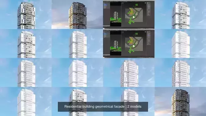 Residential building geometrical facade