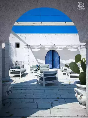 Mediterranean Courtyard 3D model