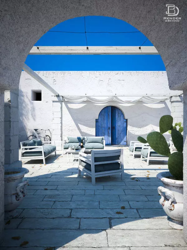 Mediterranean Courtyard 3D model_0