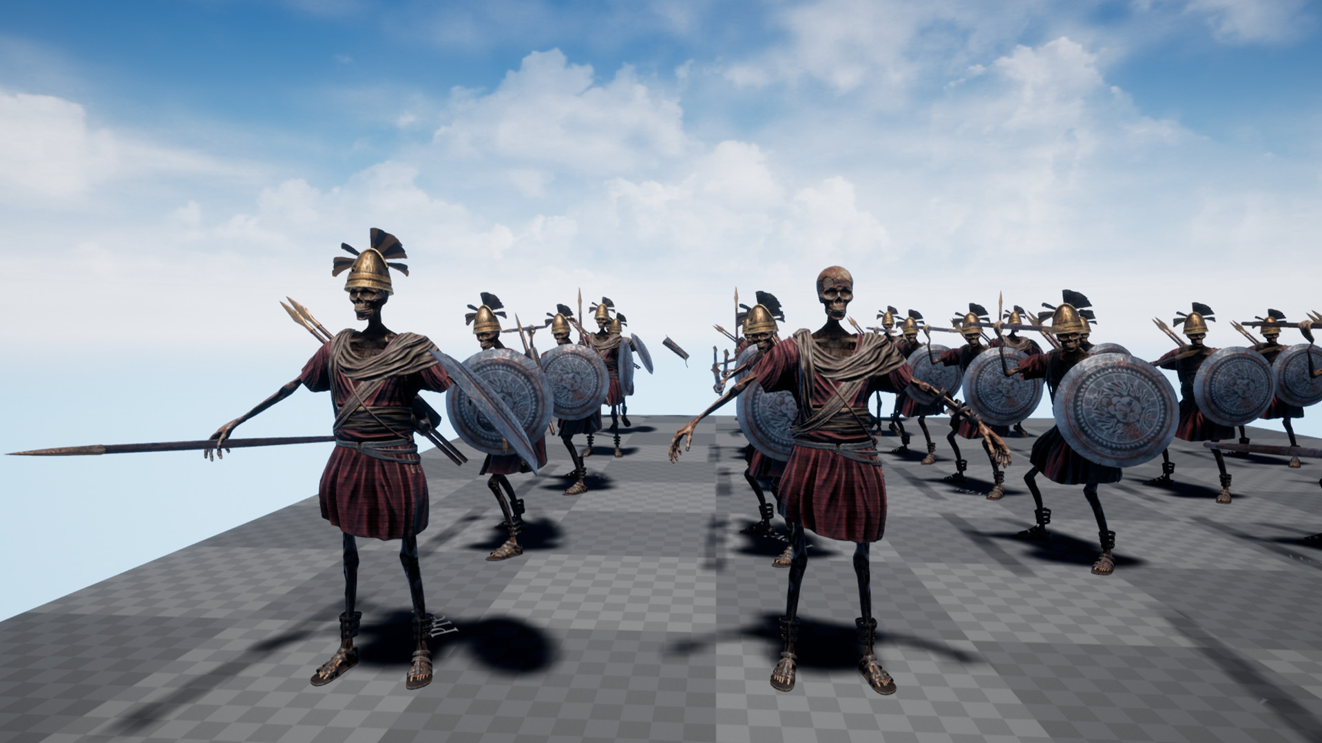 SKELETON SPARTAN SPEARMAN  Low-poly 3D model_16