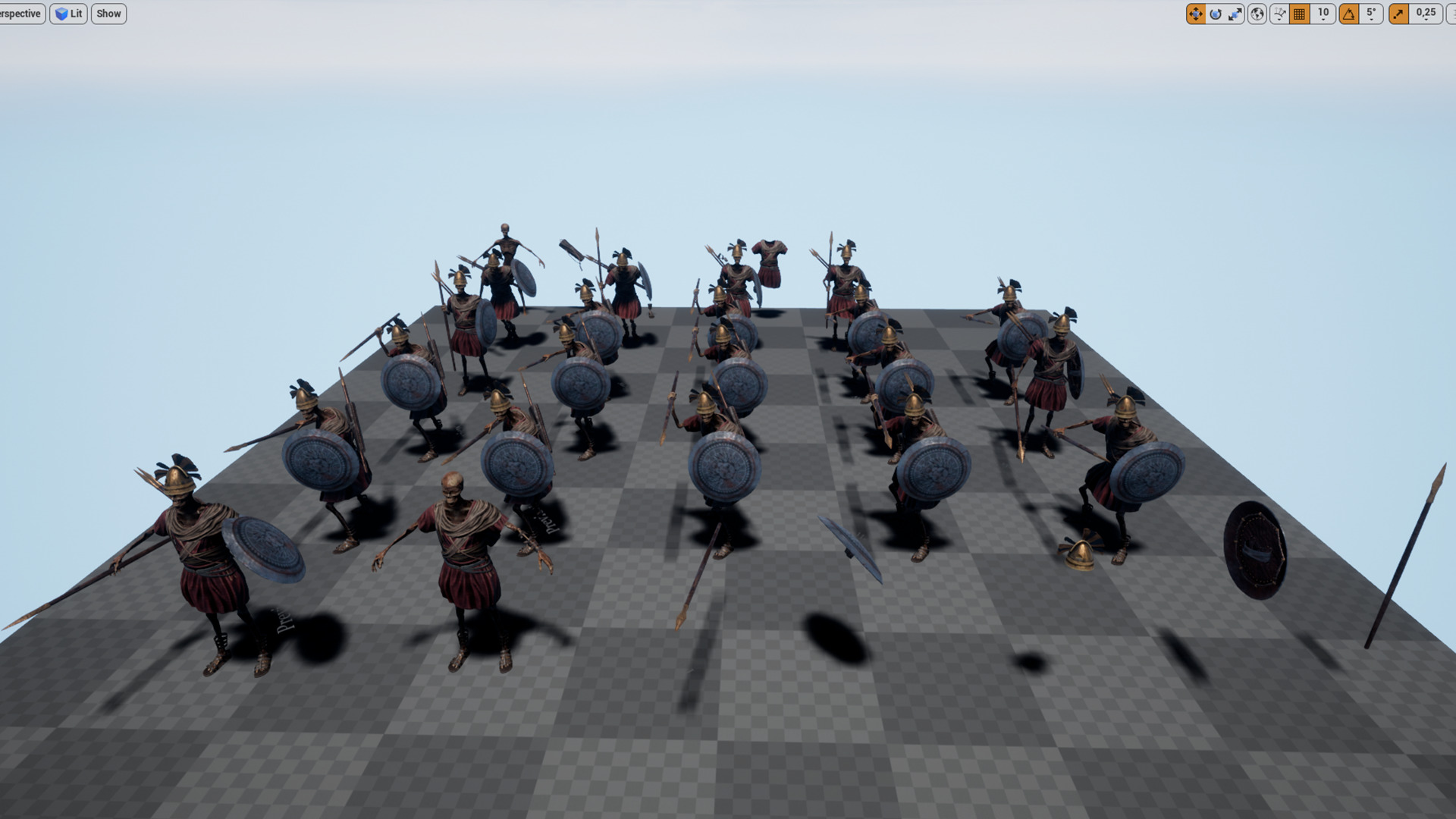 SKELETON SPARTAN SPEARMAN  Low-poly 3D model_17