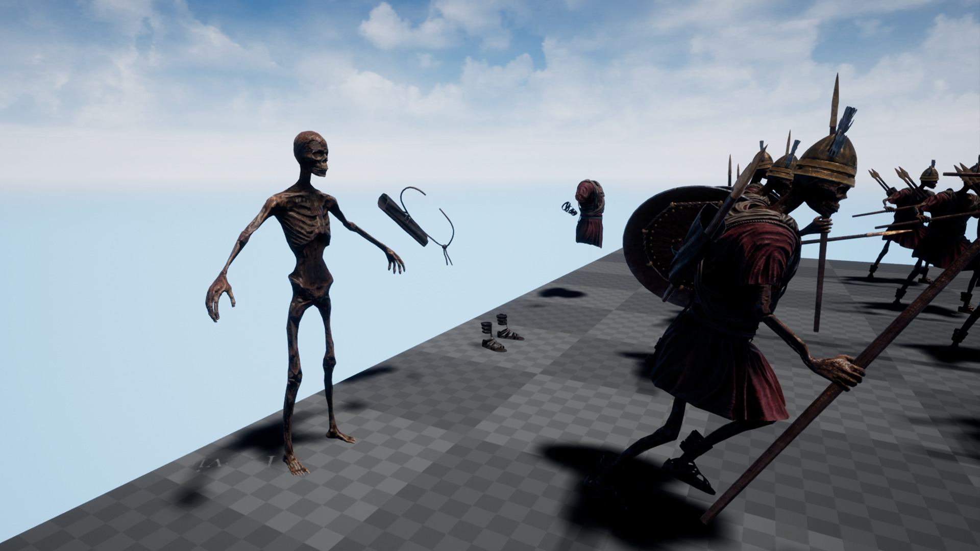 SKELETON SPARTAN SPEARMAN  Low-poly 3D model_14