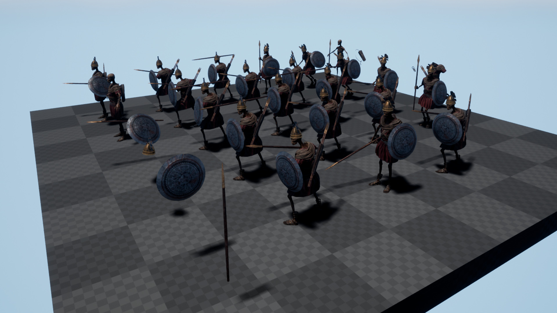 SKELETON SPARTAN SPEARMAN  Low-poly 3D model_13