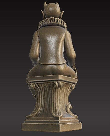 Victorian Devil on Bust 3D Printable Figure STL FBX OBJ GLB 3D print model_8