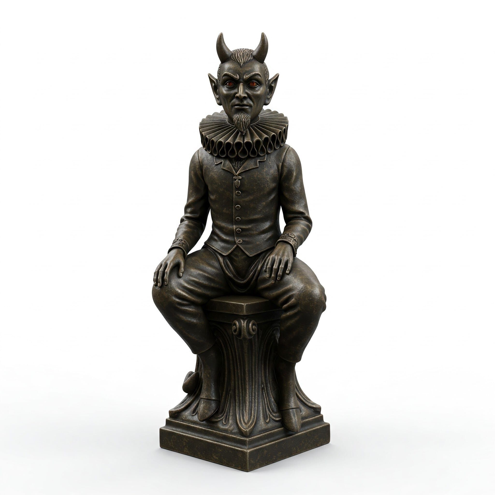 Victorian Devil on Bust 3D Printable Figure STL FBX OBJ GLB 3D print model_4