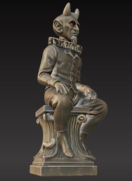 Victorian Devil on Bust 3D Printable Figure STL FBX OBJ GLB 3D print model_7