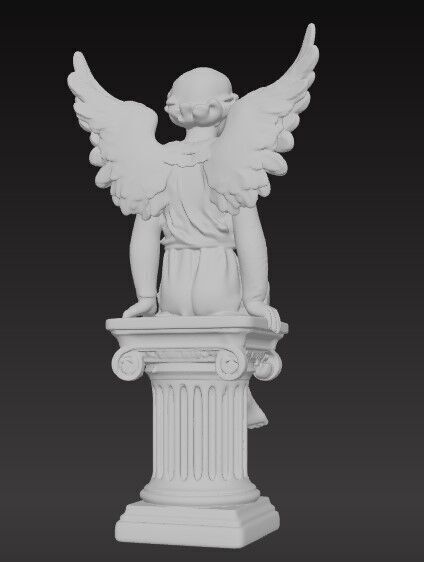Victorian Cherub Statue 3D Printable STL FBX OBJ GLB 3D print model_4