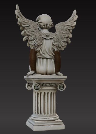 Victorian Cherub Statue 3D Printable STL FBX OBJ GLB 3D print model_9