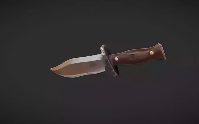 hunting knife with wooden handle