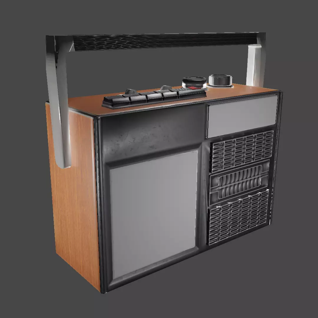 Vintage Radio Low-poly 3D model