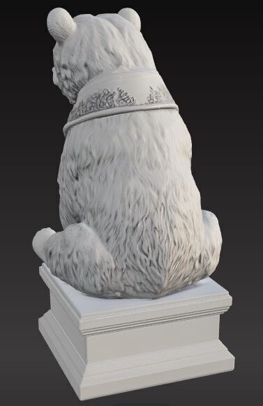 Victorian Style Artistic Bear Sculpture 3D Model STL FBX OBJ GLB 3D print model_4