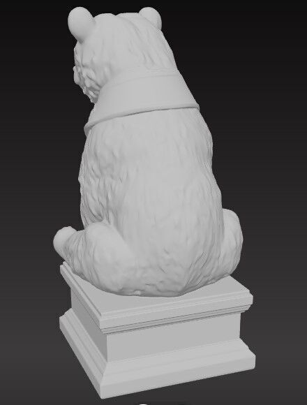 Victorian Style Artistic Bear Sculpture 3D Model STL FBX OBJ GLB 3D print model_5