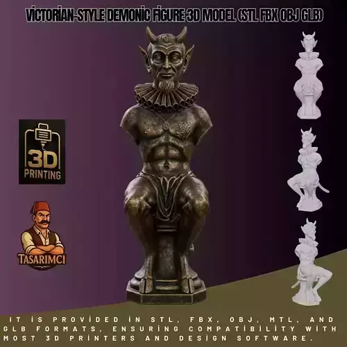 Victorian-Style Demonic Figure 3D Model STL FBX OBJ GLB