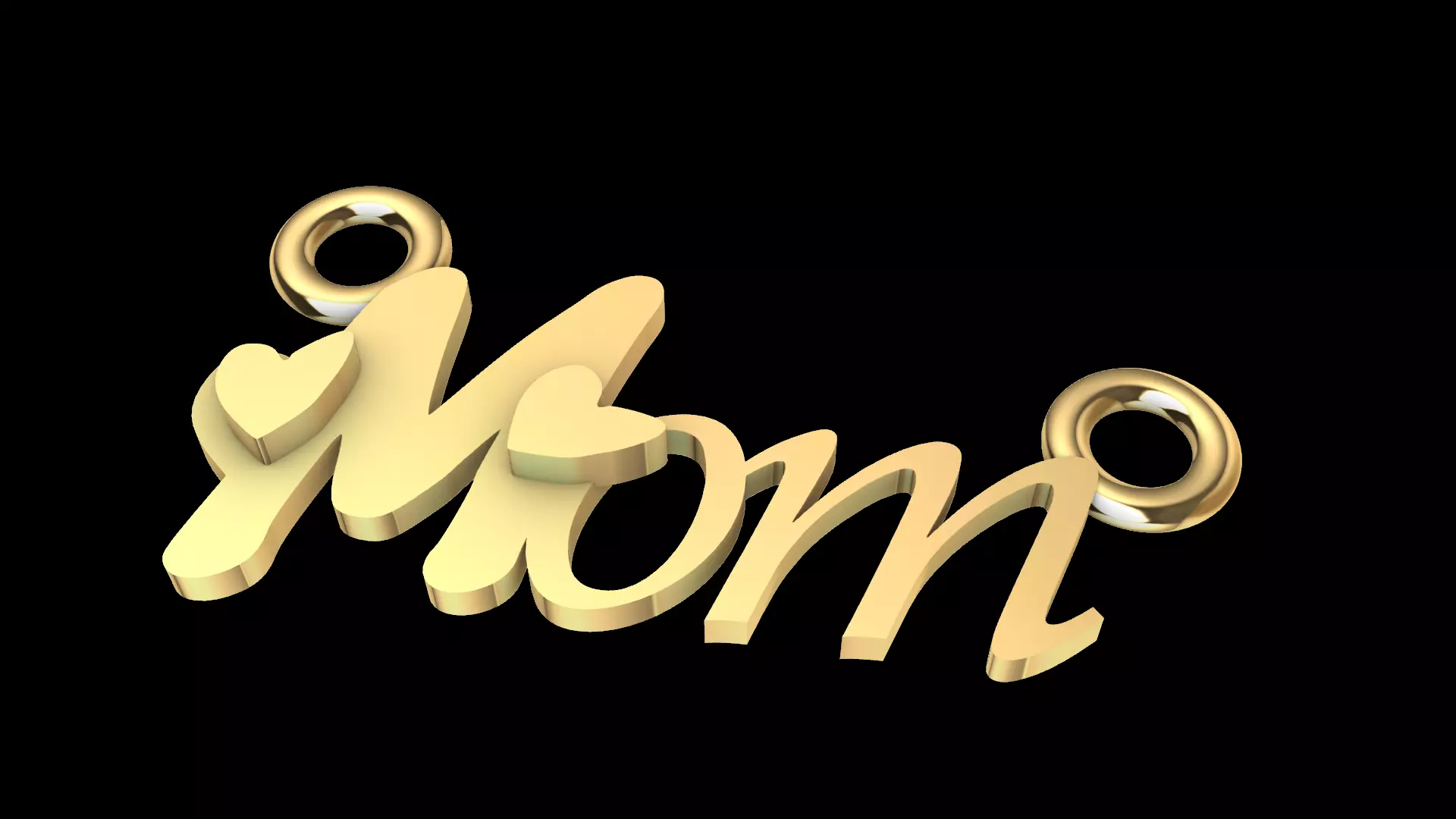 Mom Hearts pendant 2 3D print model