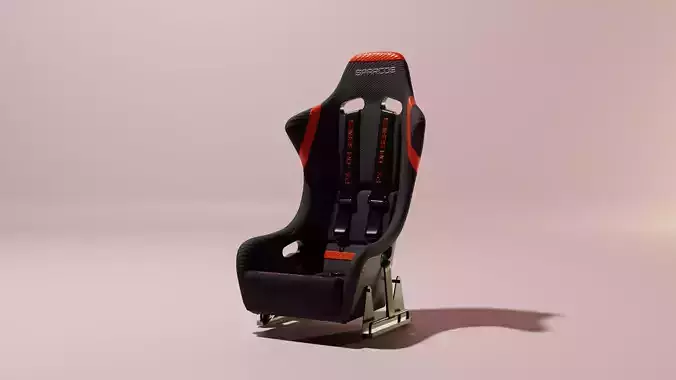 High-Quality Racing Car Seat 3D Model Low-poly 3D model