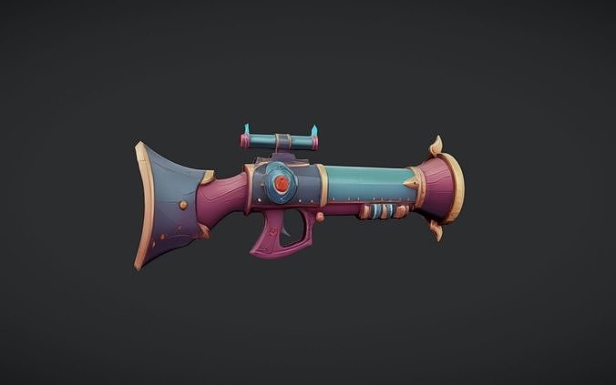 fantasy steampunk rocket launcher 3D model