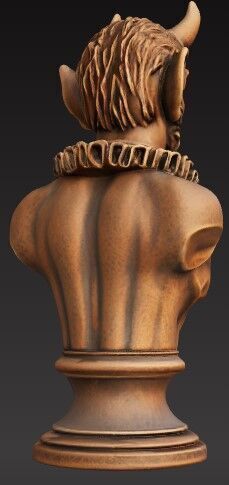 Victorian Style Demon Bust 3D Model STL FBX OBJ GLB 3D print model_9