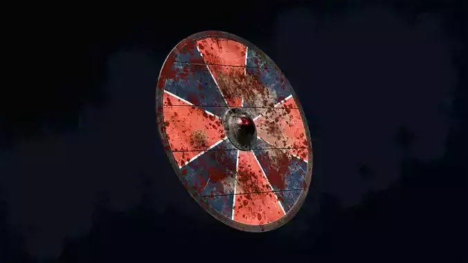 Viking shield 1 - Bloodied Relic Low-poly 3D model