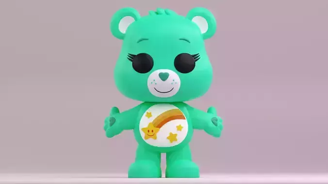 Wish Bear from Care Bears in Funko Pop style