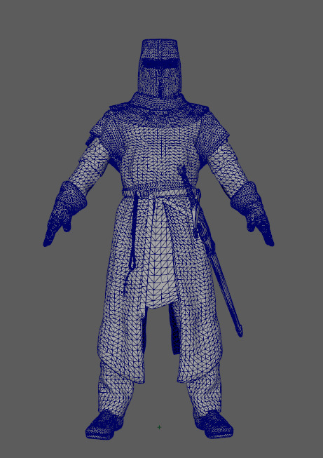 Crusader Knight Low-poly 3D model_5