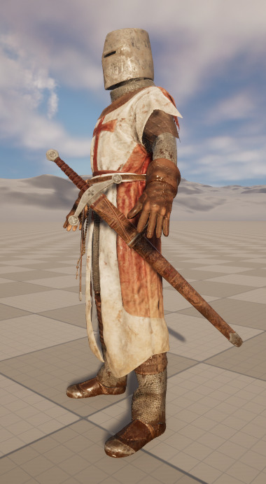 Crusader Knight Low-poly 3D model_1