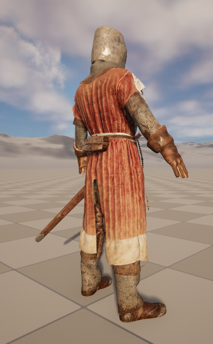 Crusader Knight Low-poly 3D model_3