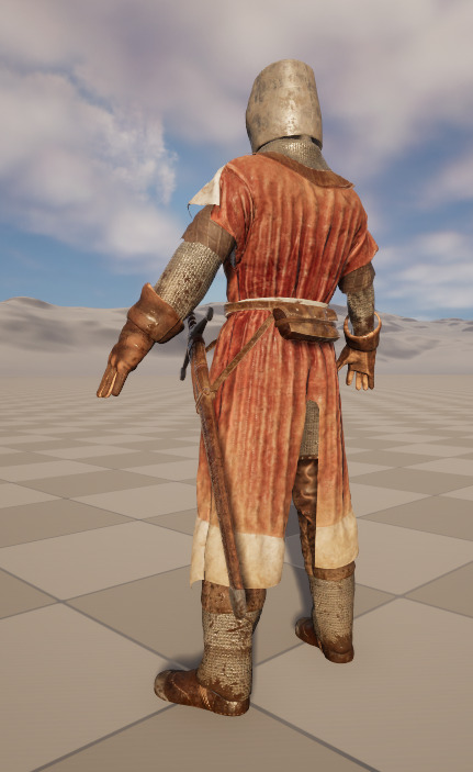 Crusader Knight Low-poly 3D model_4